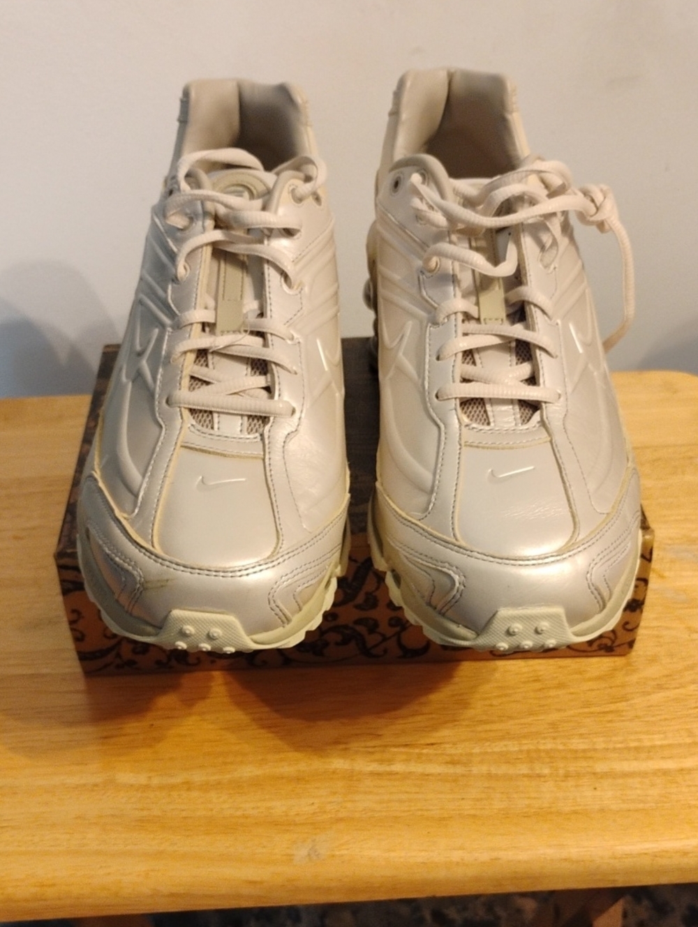 Nike Cream/White Leather Trail Sneakers
